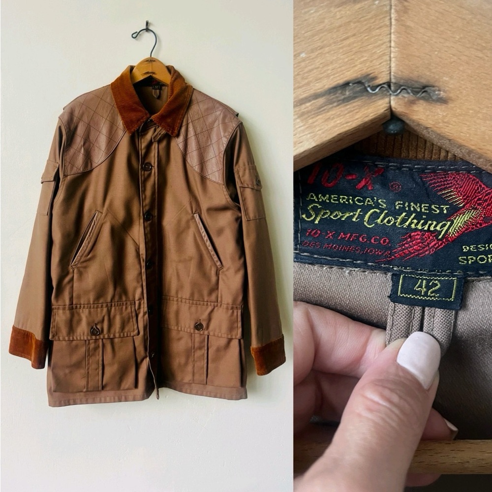 Vintage Utility Jacket 1970’s Brown Vegan Leather Parka 70’s Outdoors Wear Parka